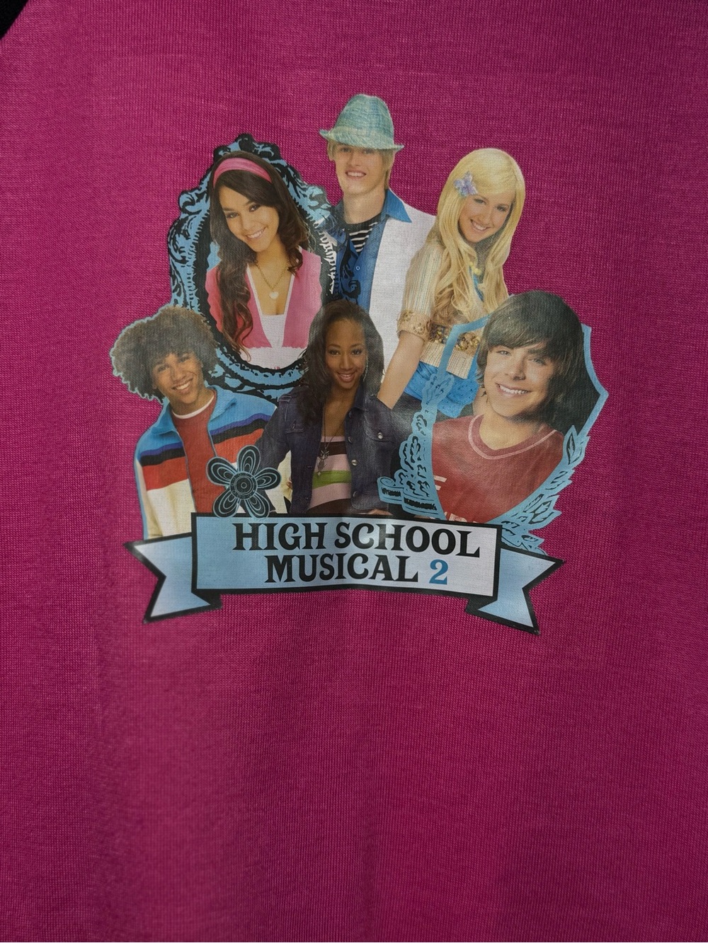 High School Musical 2 Girls Long Sleeve T-Shirt M 10/12 100% Cotton Y2K Disney